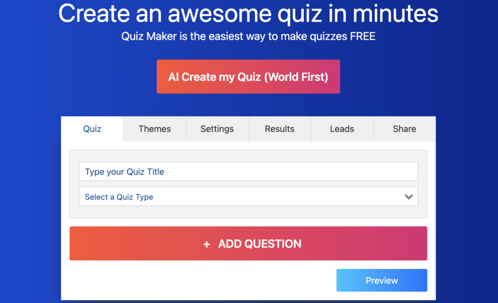 Use QuizMaker to develop quizzes for your audience.
